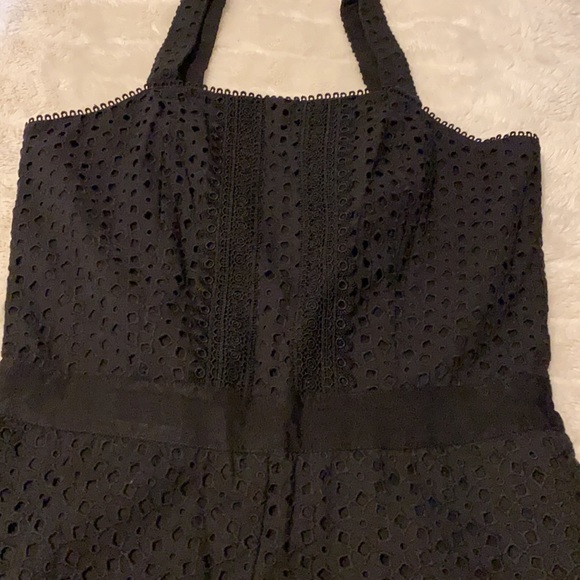 NWT lace eyelet wide leg Capri jumpsuit Size Tall 6 - Picture 3 of 6